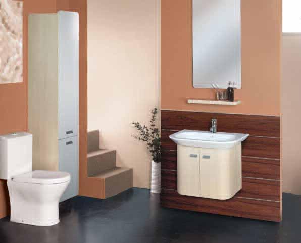 EW Aspire vanity unit shown with wc and floor mounted cabinet Floor mounted cabinet Wall hung