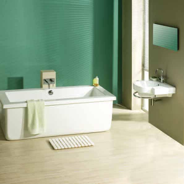 The new Cube bathroom with the Affinity 65cm winged basin Affinity wash room RRP Cube bath (includes pop up waste)* 1350 Wall mounted
