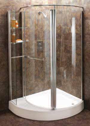 Height: 1850mm Tray Height: 110mm Adjustment: 25mm Offset 1250 x 1000 Quadrant (RH shown) Luxurious, large shower enclosure