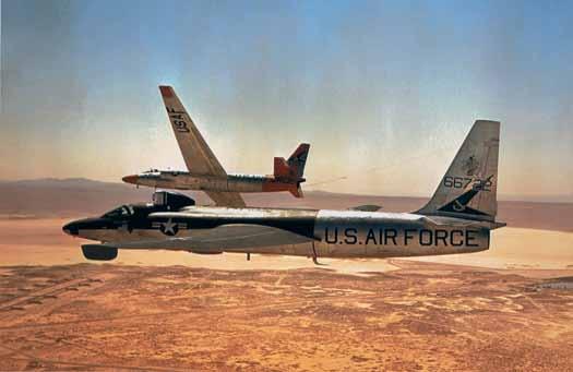 1 A pair of U-As, assigned to the Special Projects Branch, over Edwards during the early 1960s.