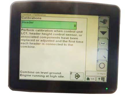 PREDELIVERY INSPECTION 5. Press icon (A) with either FEEDER HOUSE SPEED or HEADER selected and icon will turn green. 6.