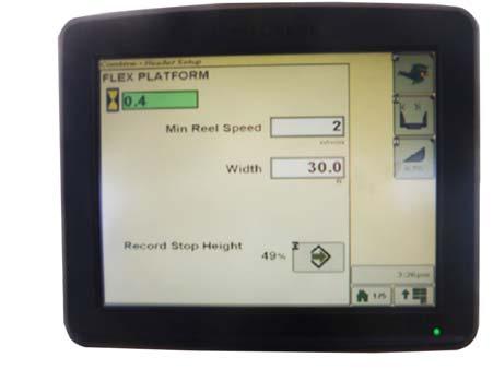 75: John Deere Combine Display Setting Preset Cutting Height (John Deere S Series) Changes may have been made to combine controls or display since this document was published.