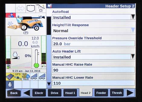 With AUTO HEADER LIFT installed and AHHC engaged, header will lift up automatically when you pull back on