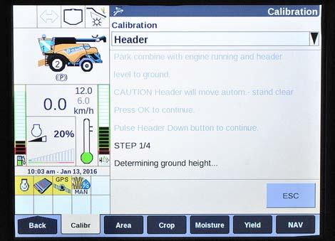 As you proceed through calibration process, display will automatically update to show next step.