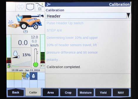 Refer to your combine operator s manual for an explanation of any error codes. Figure 6.113: New Holland Combine Display 5.