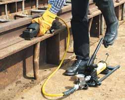 Set Splitter Pump Easily removing rusty nuts during railroad construction is just one of many application examples for the Enerpac Nut Cutters.