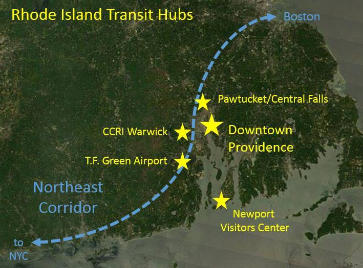 What We re Excited About: Connections Providence Intermodal Center Pawtucket Bus/Rail Hub Newport Gateway Warwick, East