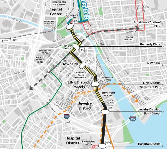 Downtown Transit Connector Enhanced transit corridor providing fast, frequent connections