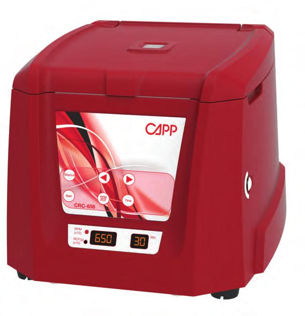 CLINICAL CENTRIFUGE CappRondo Clinical Centrifuge is a compact and reliable low-speed centrifuge, ideal for blood centrifuge applications involving volumes below 15mL.