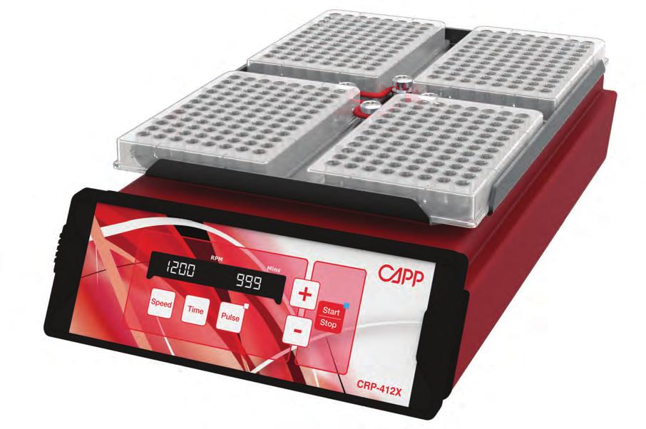 4-PLACE PLATE SHAKER CappRondo 4-Place Plate Shaker is the ideal choice for thorough, simultaneous mixing in up to 4 individual microplates of different types.