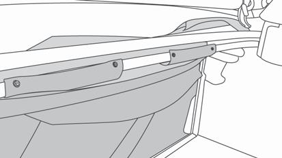 Step Eleven ATTACH TOP TO REAR BOW Raise the header and bow slightly to allow you to attach the rear bow flaps, that are inside the top above the rear window opening, to the rear bow.