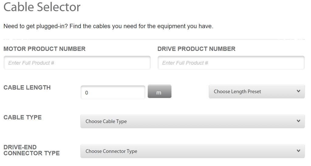 Kinetix Motion Control Cable Selection Tool - Find your power and feedback cable options for any motor and drive.