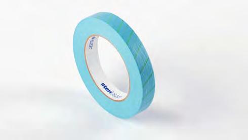 Stericlin adhesive tapes With or without indicator imprint Stericlin adhesive tapes are used for safe and sterilisation-resistant sealing of crepe, non-woven and SMS wrapping materials.