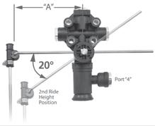 5 HEIGHT CONTROL VALVE WITH DUAL RIDE HEIGHT The use of a single solenoid valve, one or more Height Control Valves can be operated to adjust the air pressure in the spring bellows to a set second
