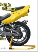 The motorcycle stand only weighs 10LBS and can adjust to fit widths from 8 inch to 13.5 inch which will accommodate almost any dirt bike or sport bike. Figure 2.