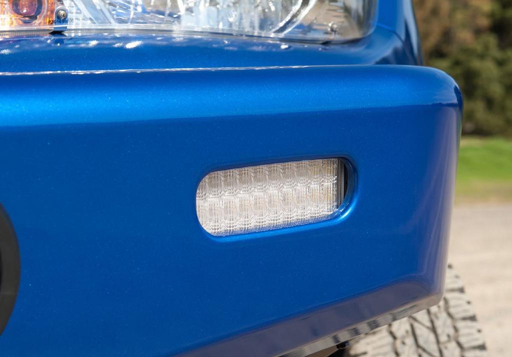 A clear fog light cover has been developed separately under part # 3500680. The fog light surround will be supplied in a natural black finish to complement the buffer design.