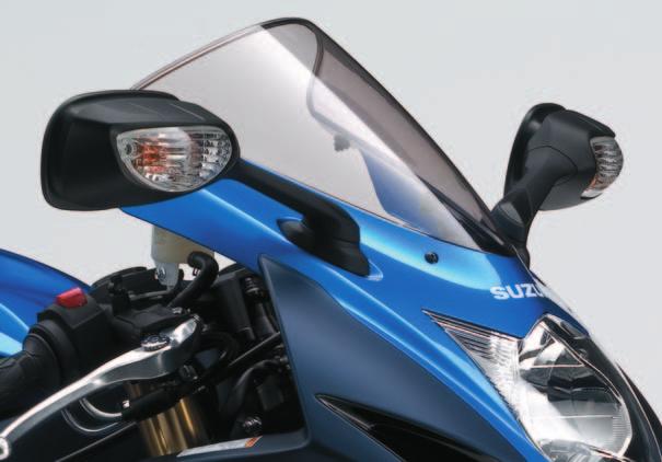 Styling 3. Trademark styling (1) Headlights. The latest model inherits the vertically stacked dual headlights layout, the trademark of the GSX-R series.