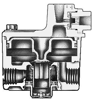 For ease of servicing, the inlet/exhaust valve can be replaced without the need for line removal.