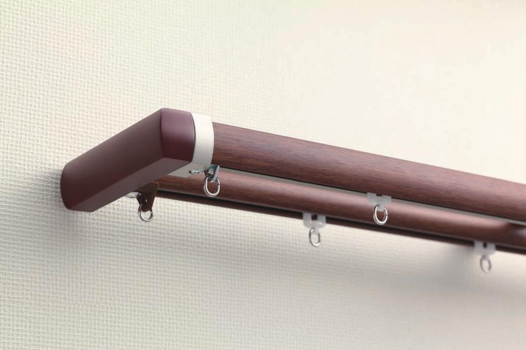 Basic design with linear beauty and wooden taste. Versatile, elegantly designed rail.