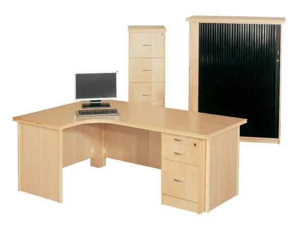F60 616L 1800 X 1200 Cluster Unit F60 665 Desk Height Pedestal F60 647 Roller Shutter Cabinet F60 102 4 Drawer Filing Cabinet 4 WAY WORKSTATION F60