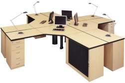 1200 x 700 x8 F80 683 Drawer Desk Height Pedestal + Pen Tray x4 F80 639 Roller Shutter Credenza No Top x 4 F1S063 Steel Reticulated Leg