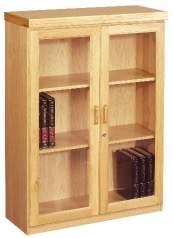 Doors F30 115 Combination Bookcase 2 Shelves (solid oak framed doors and