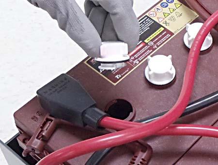 MAINTENANCE BATTERIES FOR SAFETY: Before servicing machine, stop on level surface, turn off machine and remove key.