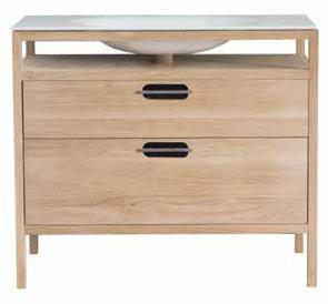 Ref 52310 2 DRAWER WALL HANGING UNIT WITH WHITE LACQUERED DRAWER FRONT AND