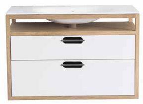 DRAWER FLOOR STANDING UNIT WITH SOLID SURFACE COUNTERTOP BASIN L 101 x D