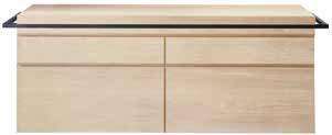 P 52 x H 81 cm (unit size L 140 x P 52 x H 55 cm) Ref 10021-1 Suitable for 2 basins only Natural oil finish L 134 x P 52
