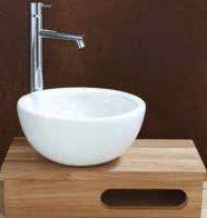 WASHROOM BASIN UNITS TEAK CLOAK -ROOM L 40 x D 20 x H 10 cm WALL UNIT WITHOUT BASIN Ref. 6014 WITH WHITE BASIN Ref 0004 Drilled hole included Ref.