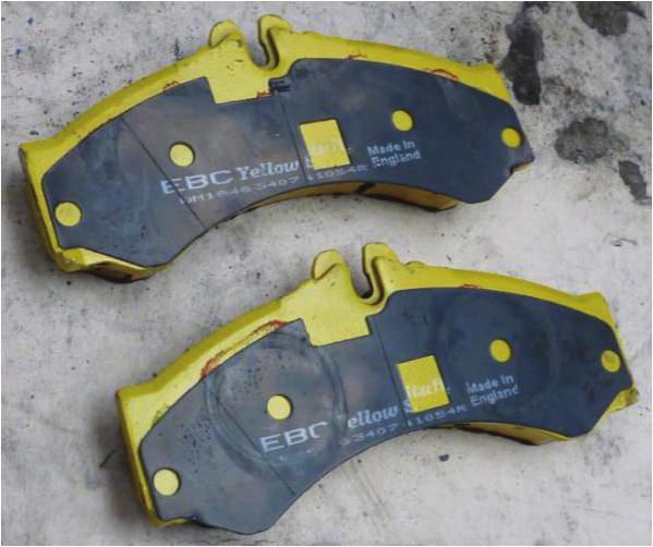 Z. Skorupka, R. Kajka, W. Kowalski comparison. Four brake pads were taken to the tests, all of them are commercially available brake pads for high-performance use.