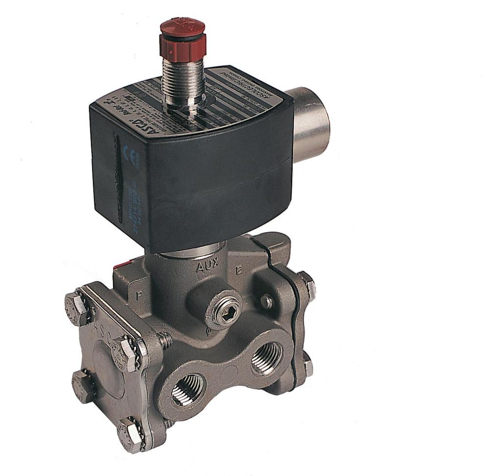 Air Piloted Spring Return Shutdown System ZERO MINIMUM SOLENOID VALVES Brass or Stainless Steel Bodies Air and Inert Gas 1/4 to 1/2 NPT FEATURES Brass body construction for general atmospheres;