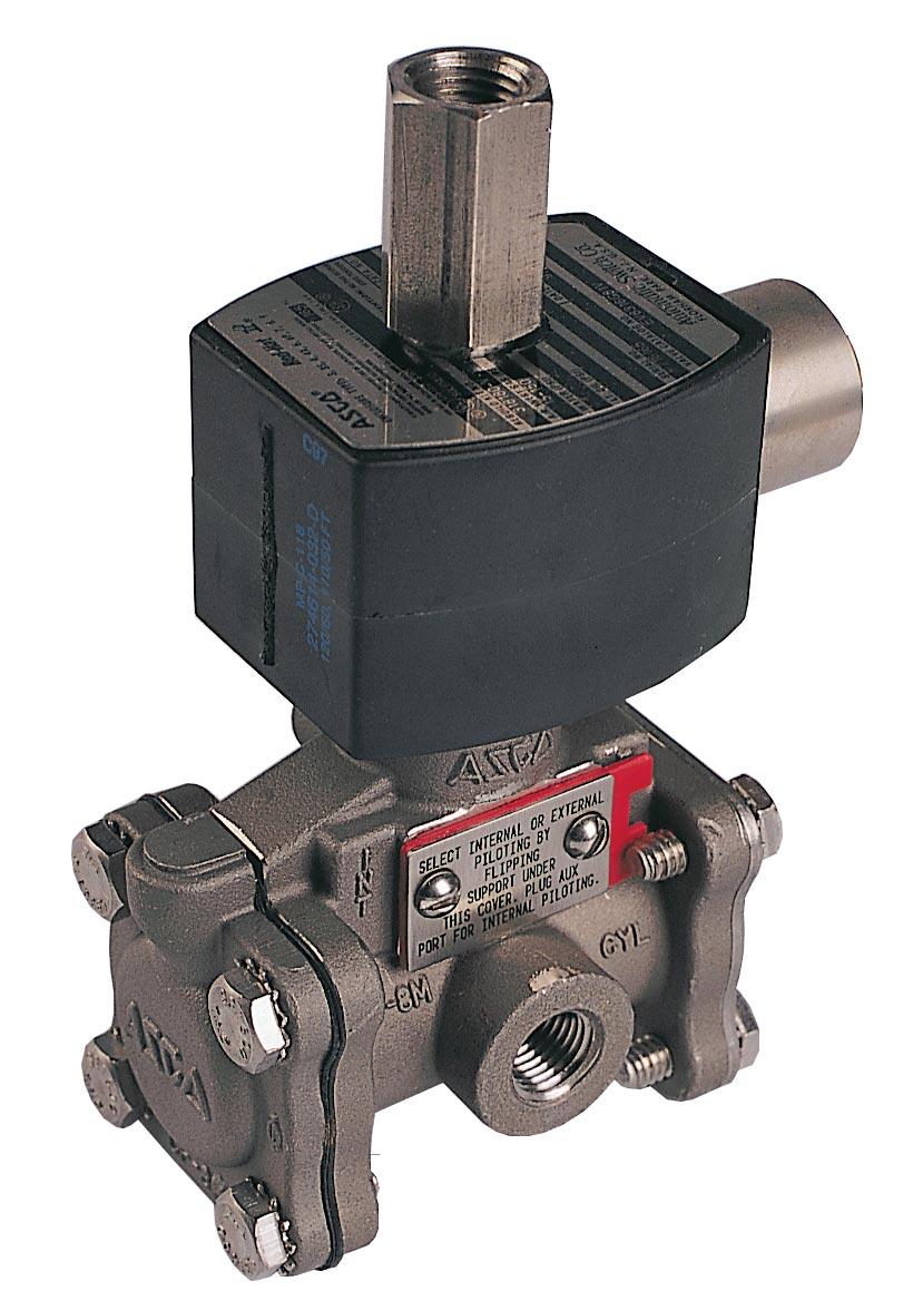 LOW POWER SOLENOID VALVES Brass or Stainless Steel Bodies 1/4" to 1" NPT FEATURES Molded one-piece solenoid with highly efficient solenoid cartridge and special low wattage coil.