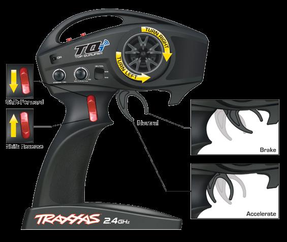 TRAXXAS TQi RADIO SYSTEM To prevent losing control of your model, it is important to stop at the first sign of a weak receiver battery.