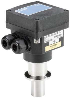 4404/316L G 2" connection: FKM or EPDM (conform to FDA), Clamp connection: EPDM or FEP (to be ordered separately) Stainless steel 1.4404/316L PEEK (conform to FDA) Ra < 0.