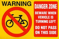 Rear Warning Signs for Cyclists & Pedestrians Ref: 26.14.