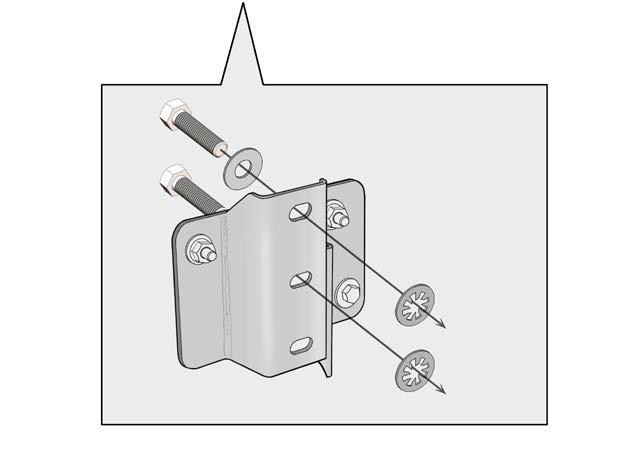 Insert the two upper bolts as shown, and you can