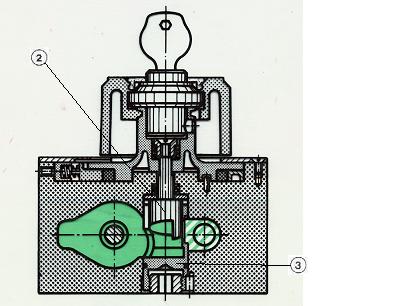 Fig. 11 shows the actual valve. The throttle pin 2 with orifice 3 (as for the fine throttle) and the control spool 4 with spring 5 are fitted in a housing 1.