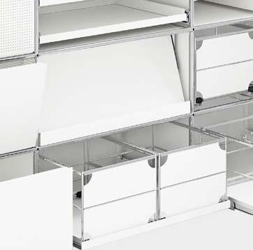 Metal extension door Shelves and drawers 10 Metal divider