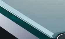 The extra white float glass is given a coat of paint