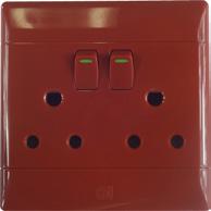 Switched Dedicated Socket Outlet Red Double Switched Dedicated Socket