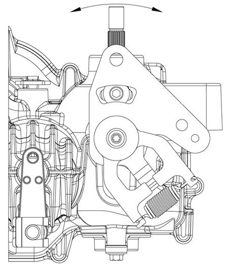 STEERING CONTROL NEUTRAL ADJUSTMENT Eliminating Excessive Creeping of the Unit (Figure 15) Axle Direction Return to Neutral Adjusting Screw WARNING: This adjustment requires operating the engine.