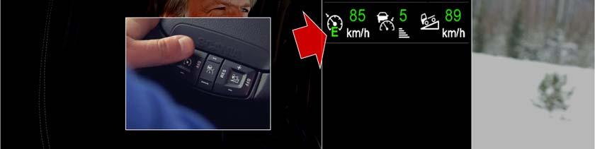 The driver can also choose to show the speed settings in the Favourite