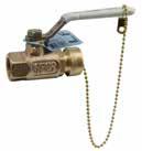 600 CWP 75 SERIES 77 SERIES Bronze padlockable ball valve; rated 600 psig CWP; stainless steel lever and nut optional. Automatic drain available. Sizes: 1/4 to 2.