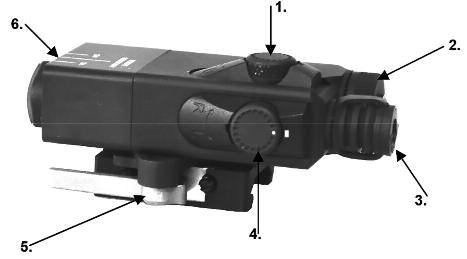 Figure 2-1 System Description ITEM DESCRIPTION 1 Elevation Adjustor 2 Battery