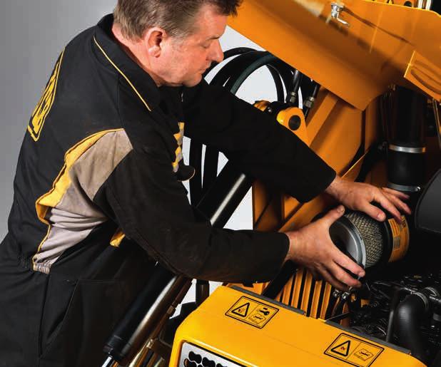 All of which is supported by JCB s legendary customer support to keep you up and running, combined with: Serviceability The wide opening bonnet and removable side panels give superior access to daily