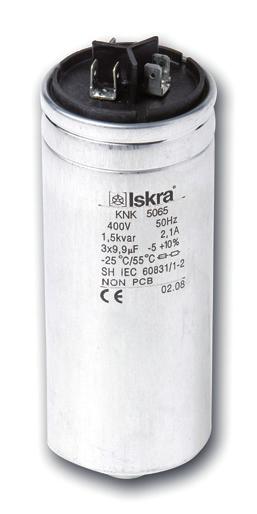 8 185 0.55 36 5 3 x 33.2 7.2 185 0.55 36 7.5 3 x 49.7 10.8 185 0.55 36 Rated voltage 440 V, 50 Hz Rated power Rated capacitance (μf) Rated current H (kg) Packing unit (pcs) 2.5 3 x 13.7 3.3 145 0.