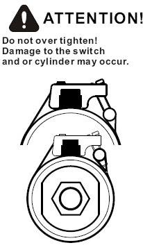 1. Remove clamp assembly. 2. Cut the band at the next adjacent hole from the marked hole. 1. Insert cut end of the band into the flat slot, opposite the clamp slot. 2. Place the chosen hole over the pin and bend the band firmly down with thumb pressure.