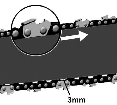 Do not use the spanner/chain tension adjustor (14) at this stage. Fig. 5 Adjust the tension on the chain (6) with the chain tension screw (C).